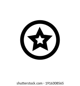 Icono de línea circular con estrella, símbolo Follower. Trazo editable. ilustración simple concepto móvil icono de línea de aplicación y diseño web. Trazo editable. vector de plantilla de diseño