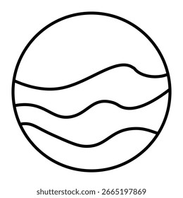 circle line icon wave water outline vector