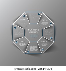 Circle line infographic. Template for cycle diagram, graph, presentation and round chart. Business concept with 8 options, parts, steps or processes. 