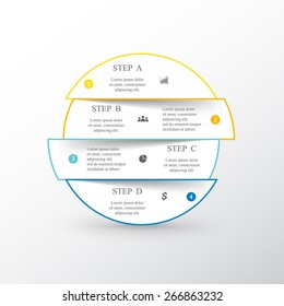 Circle line infographic. Template for cycle diagram, graph, presentation and round chart. Business concept with 4 options, parts, steps or processes. 