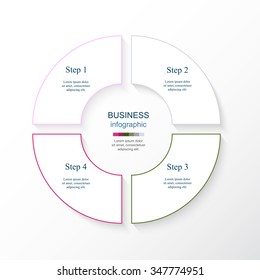 Circle line infographic. Template for cycle diagram, graph, presentation and round chart. Business concept with 4 options, parts, steps or processes. 