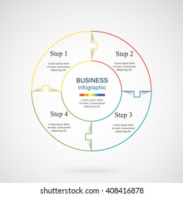 Circle line infographic. Template for cycle diagram, graph, presentation and round chart. Business concept with 4 options, parts, steps or processes. 