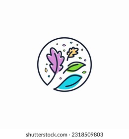 circle line leaves logo design