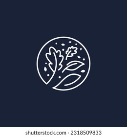 circle line leaves logo design