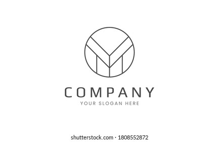 Circle line logo design template for modern and elegant business