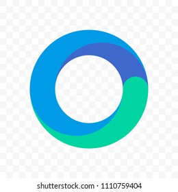 Circle line logo. Vector icon of blue gradient circular lines