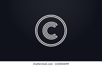 Vector de logotipo de círculo y línea con símbolo de icono único de 2d plano y círculo para letras y alfabetos de logotipo de marca y empresa