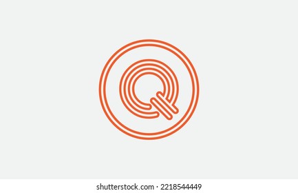 Circle and line logo vector with circle and unique 2d flat icon symbol for brand and business logo letters and alphabets