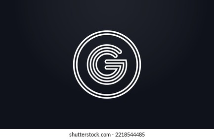Circle and line logo vector with circle and unique 2d flat icon symbol for brand and business logo letters and alphabets