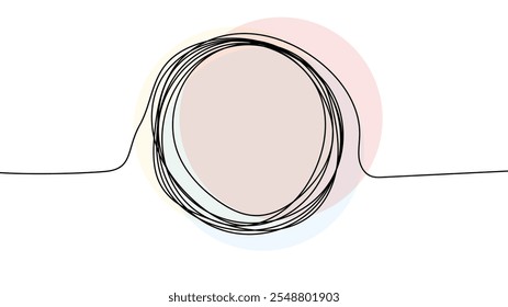 circle line with one continuous editable line. Minimalistic linear design for logo, business,  illustration Vector EPS 10