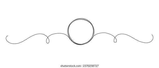 Circle line one frame art hand single shape vector zen drawn abstract round. Continuous one line circle icon stroke sketch illustration draw outline ball black circular pencil logo scribble thin ring