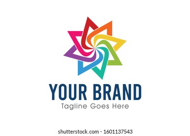 circle line partnership teamwork logo concept