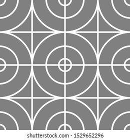 circle line seamless pattern background. Vector illustration style grey and white