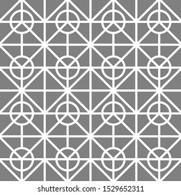 circle line seamless pattern background. Vector illustration style grey and white