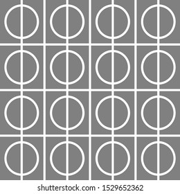 circle line seamless pattern background. Vector illustration style grey and white