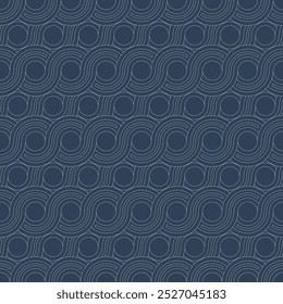 circle line seamless pattern white and blue color vector background template for poster wallpaper