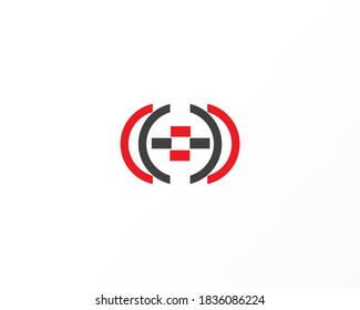 circle and line shape vector logo design