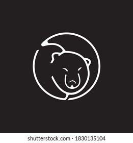circle line shaped panda image for the animal panda logo