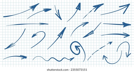 Circle line sketch and arrow icon in hand drawn style. Circular scribble doodle vector illustration on isolated background. Pencil or pen bubble sign business concept.