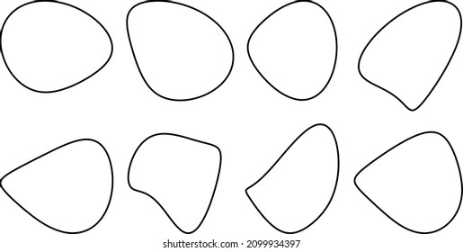 circle line sketch, black flat and line Art design. hand drawing circle. circle sketch set. Random abstract liquid organic shape. Modern liquid shape. irregular blob shape design