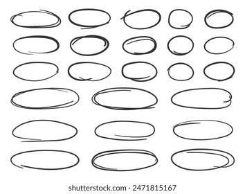 Circle line sketch icon in hand drawn style. Circular scribble doodle vector illustration on isolated background. Pencil or pen bubble sign business concept.