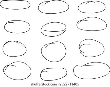 Circle line sketch icon in hand drawn style. Circular scribble doodle vector illustration.eps 10