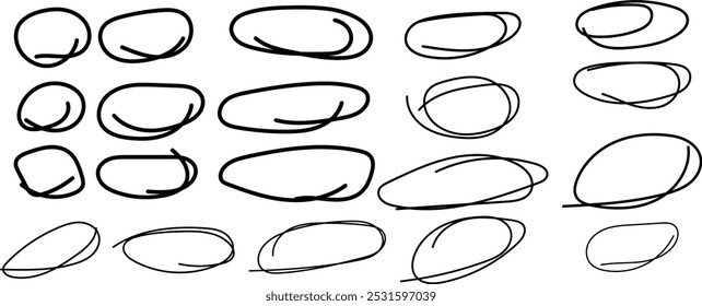 Ícone de esboço de linha de círculo em estilo desenhado à mão. Vetor de rabisco circular eps10.