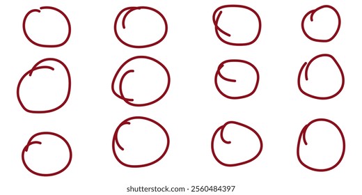 Circle line sketch icon in hand drawn style. Circular scribble doodle vector illustration on isolated design eps 10