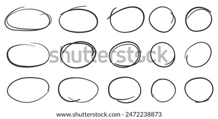 Circle line sketch icon in hand drawn style. Circular scribble doodle vector illustration on isolated background. Pencil or pen bubble sign business concept.