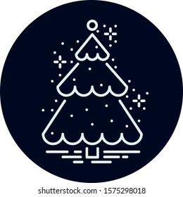 Circle line sticker with dark background.