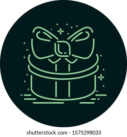 Circle line sticker with dark background.