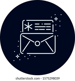Circle line sticker with dark background.