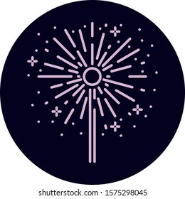 Circle line sticker with dark background.