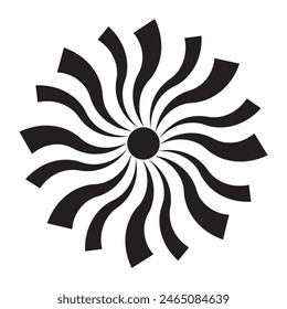Círculo. Rayo de luz del sol. Haz negro. Patrón cómico. Rayos de efecto sol. elemento de concentración Abstractas. Estilo de caricaturas. Líneas de historietas. Estrella divertida. aislada sobre fondo blanco.  EPS 10