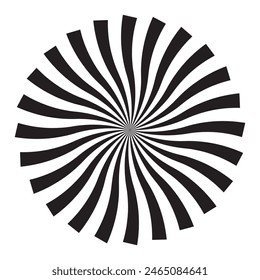 Circle line. Sunshine light ray. Black beam. Comic pattern. Sun effect rays. Abstract concentration element. Cartoons style. Comics lines. Fun star.  isolated on white background.  EPS 10