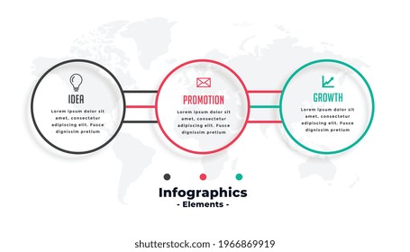 circle line three steps infographic template