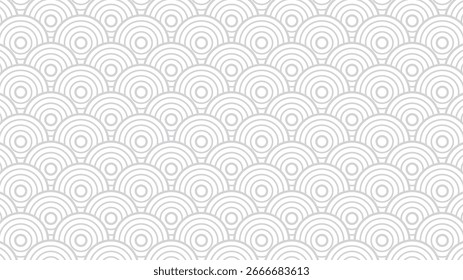 Circle line wave pattern japanese style illustration vector background