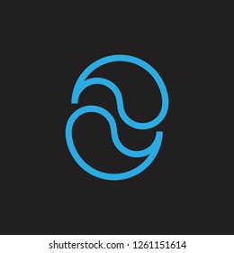 circle linear water geometric logo 