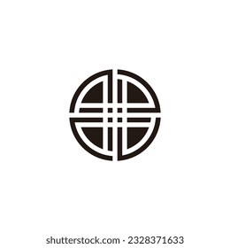 Circle, lines, abstract geometric symbol simple logo vector