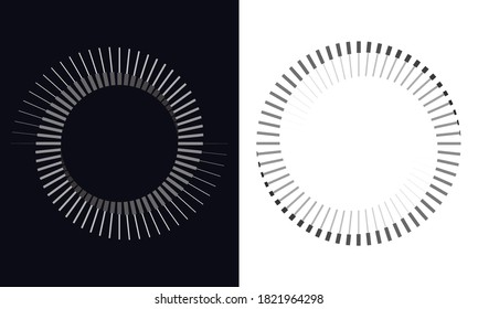 A circle of lines as an endless shape. Yin and Yang symbol effect.