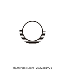 Círculo, líneas, símbolo geométrico del marco símbolo simple vector