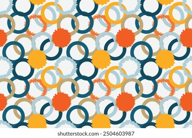 Circle lines geometric abstract seamless repeat pattern
