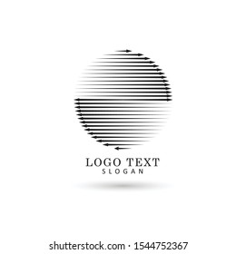 Circle Lines Graphic Logo. Symbol & Icon Vector Template.