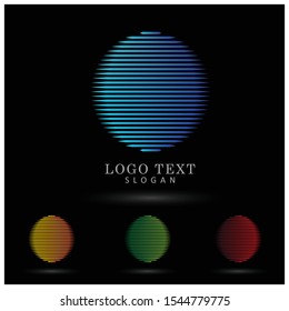 Circle Lines Graphic Logo. Symbol & Icon Vector Template.