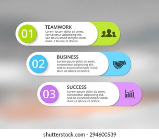 Circle lines infographic. Template for diagram, graph, presentation and chart. Business concept with 3 options, parts, steps or processes. Vector blur background. Data visualization. Modern design.