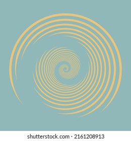 Líneas de círculo aisladas en el fondo verde. Logo de arte óptico. Elemento de diseño para marco, tatuajes, páginas web, impresiones, carteles, plantillas, fondos vectoriales abstractos. Forma de ilusión óptica.