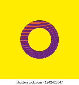 circle with lines letter O editable vector in curves