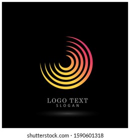 Circle Lines Logo. Symbol & Icon Vector Template.