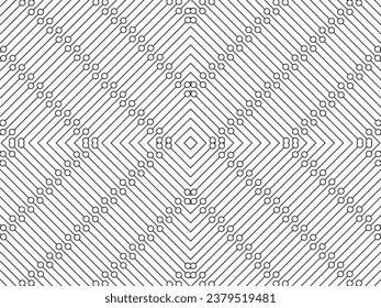 Circle and Lines Motifs Pattern, can use for Background, Fashion, Fabric, Textile, Wallpaper, Cover, Tile, Carpet Pattern, Wrapping and or for Graphic Design Element. Vector Illustration