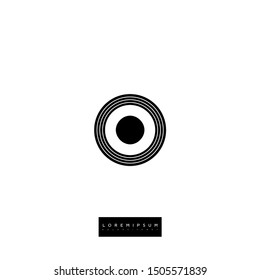 circle lines O logo letter simple design concept.